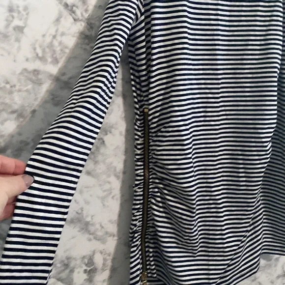 NWOT | Michael Kors | Black & White Stripe | Ruched | Long Sleeve | Top | Size:… - Picture 10 of 17
